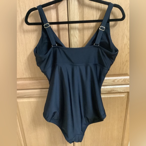 Swimsuits for All, plus size, adjustable straps, NWOT, 14, black one piece - Picture 2 of 6